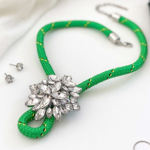 Stella & Dot Jewelry - Stella & Dot | VividGreen Crystal LTD Edition ‘Know the Ropes’ Jeweled N…